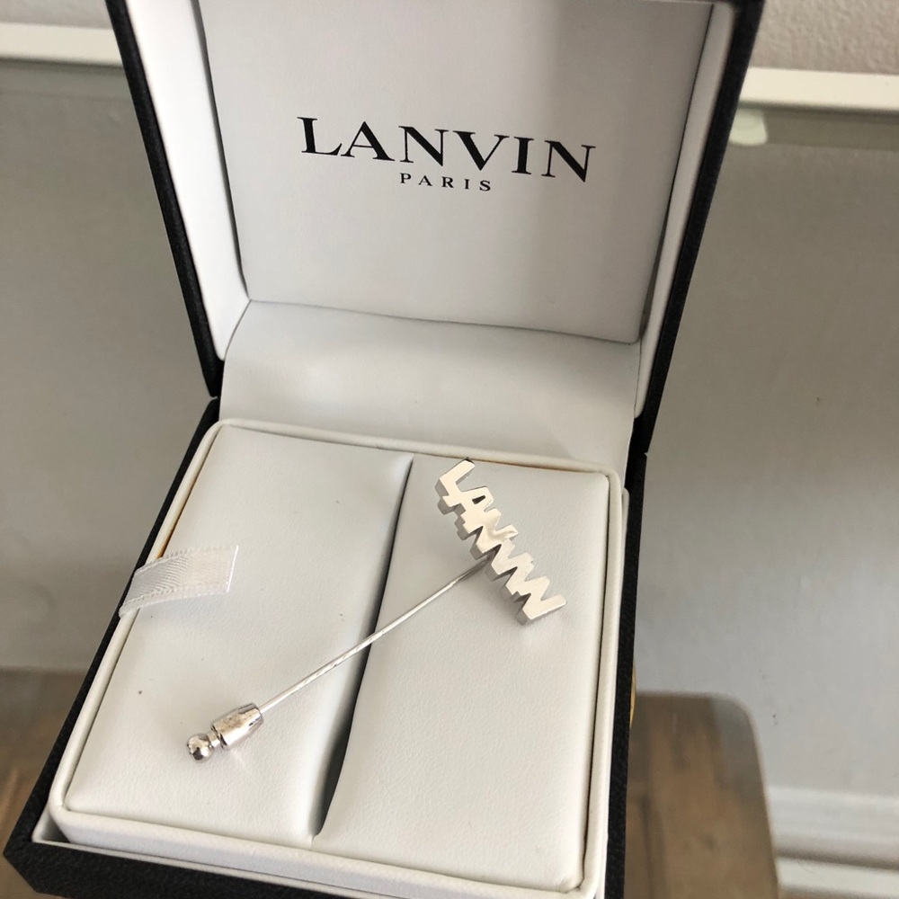 Lanvin Logo Silver Tie Pin